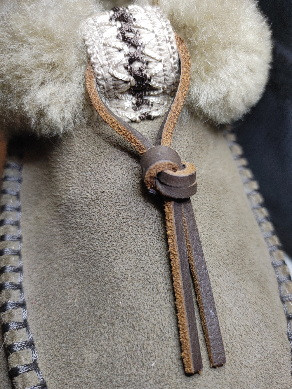 UGG Taupe Shearling-Lined Slipper